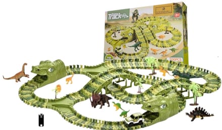 Goodz4All Dino Autobaan - Flexibele racebaan met auto en dinosaurussen