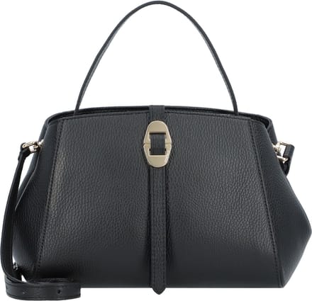 COCCINELLE Leren Handtas Schoudertas Chara Handbag Grained Leather Noir Zwart