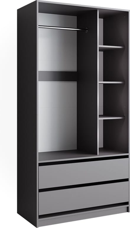 Vicco Elmo Kledingkast – 100 x 200 cm met 2 laden Antraciet