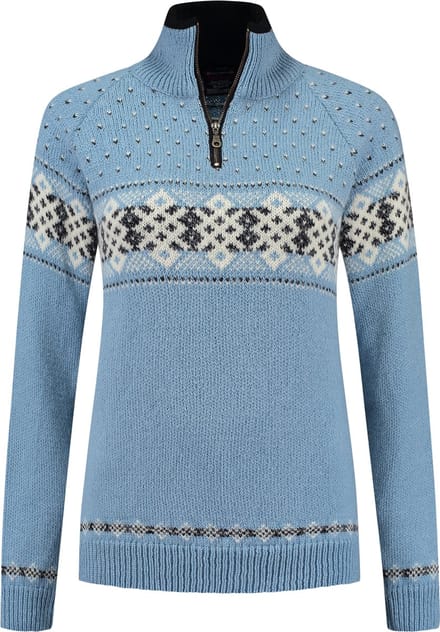 Norfinde Damestrui met ritssluiting van 100% zuivere noorse wol, blauw