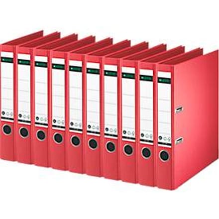 LEITZ® ordner 1007/1008, A4, rugbreedte 52 mm, 10 stuks, rood