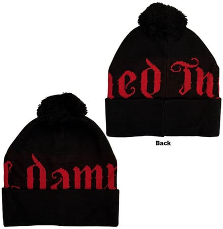 The Damned - Red Logo Pompom Beanie muts - Zwart/Rood