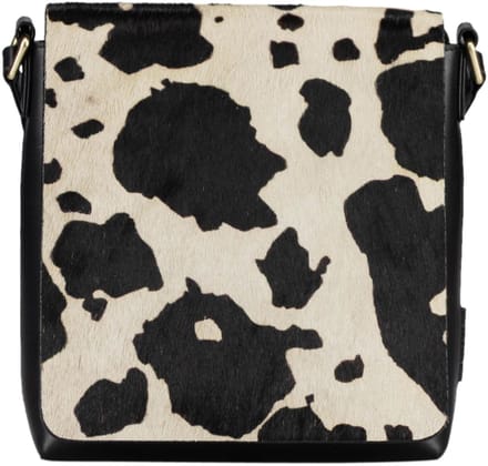 JOST Leren schoudertas Furry Cow Shoulder Bag Black veelkleurig