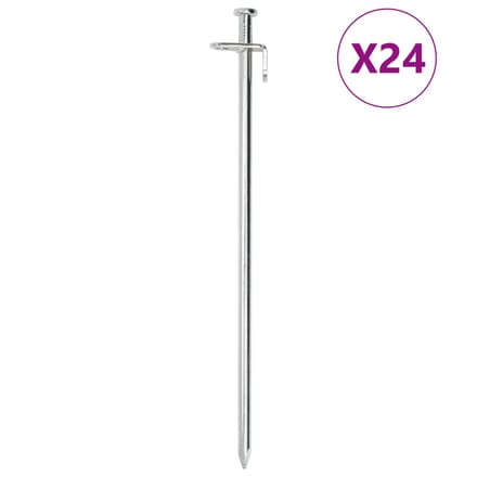 vidaXL - Tentharingen - 24 - st - 8 - mm - 30 - cm - gegalvaniseerd - staal