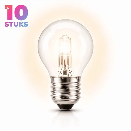 10x Kogel Halogeenlamp E27 - 28W - Warm Wit Licht (2700K) - 370 lm - 2 jaar - Dimbaar