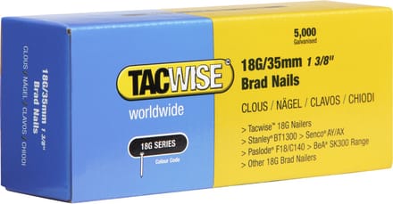 Tacwise minibrad 18G - Nagel voor tacker - 35 mm - Gegalvaniseerd - 5000 stuks