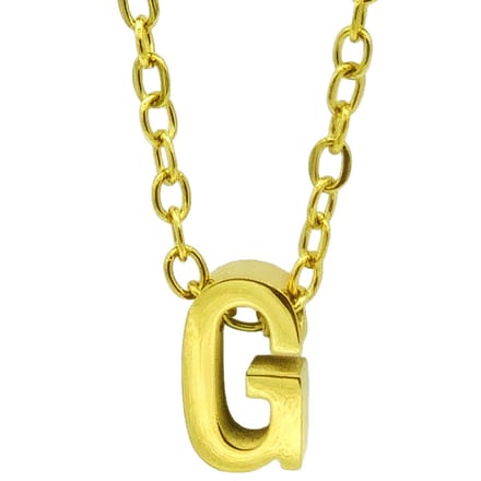 Initial ketting letter G - Minimalistisch - Goudkleurig Staal