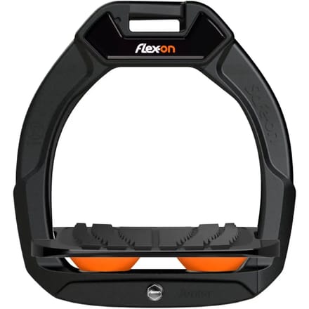 Veiligheidspressing voor paardenrijden Hellend Grip Zwart/Zwart/Oranje kind Flex-On Safe-On