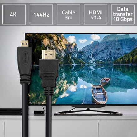 Qoltec HDMI-kabel v1.4 |   Micro HDMI |   Hoge snelheid |   4K |   30Hz |   GOUD |   3m