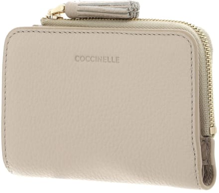 COCCINELLE Leren portemonnee Tassel Wallet Sandshell beige