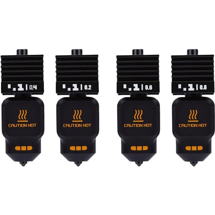 4 Stuks Hotend Vervanging voor Bambu Lab P2S H2D H2S H2C 3D Printer 0.2 0.4 0.6 0.8MM Hotend Set met Siliconen Hoes black