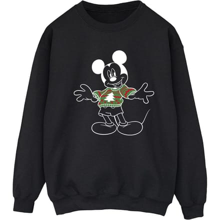 Disney Dames/Dames Mickey Mouse Xmas Jumper Sweatshirt (Zwart)