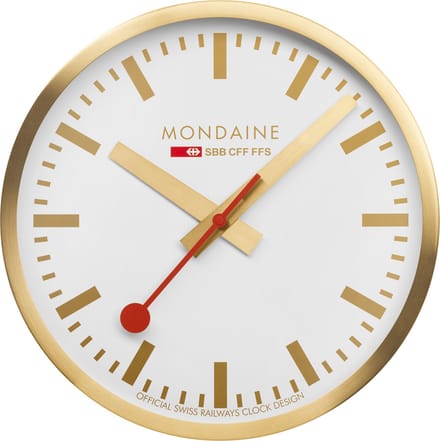Mondaine M995.CLOCK.17SBG Clock - Stationsklok Goud - XL Wandklok - Ø 40cm
