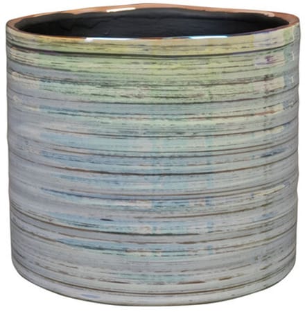 Ter Steege Bloempot Ribbel Blauw Parelmoer D 19 cm H 16 cm opening 16