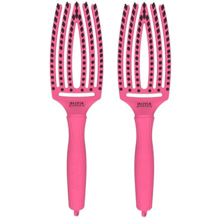 2x Olivia Garden Fingerbrush Care Iconic Boar&Nylon Hot Pink Medium