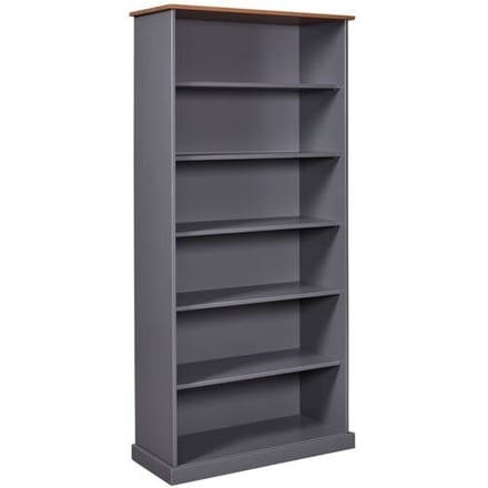 Boekenkast Westerland | 90 X 38,1 X 190 Cm | Donkergrijs