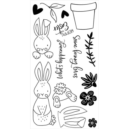 Sizzix Clear Stamps Set by Catherine Pooler "Bunny Bits & Blooms"