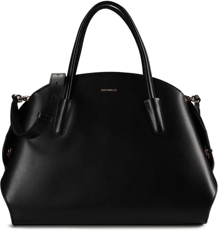 COCCINELLE Leren handtas schoudertas Tylde Calf Handbag Smooth Leather Noir zwart