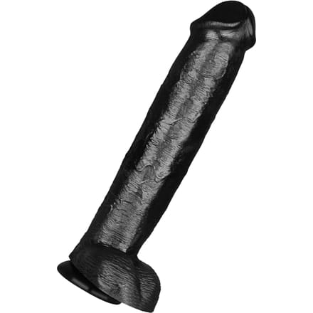 Pipedream King Cock - Zwarte Dildo met Scrotum - 38 cm - Zwart