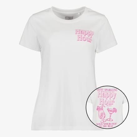 TwoDay dames T-shirt met backprint wit - Maat M