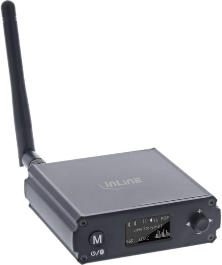 InLine® Bluetooth 5.1 HiFi-ontvanger & USB DAC, met LCD-scherm
