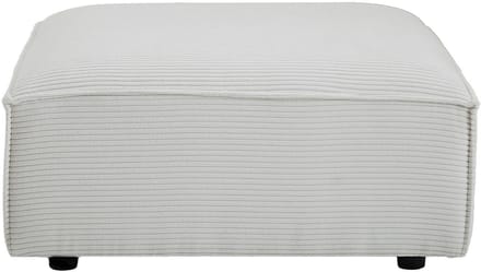 Vente-unique Poef in beige ribfluweel RUZOLO