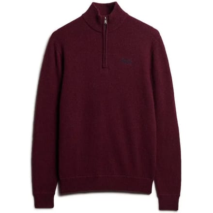 Superdry - Gebreide Essential trui met borduursel en halve rits - Heren - Sweaters