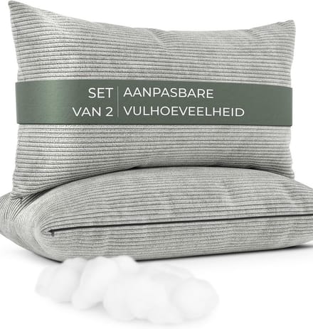 Set van 2 Fluwelen Sierkussens met Verstelbare Vulling | Zacht Corduroy Kussen