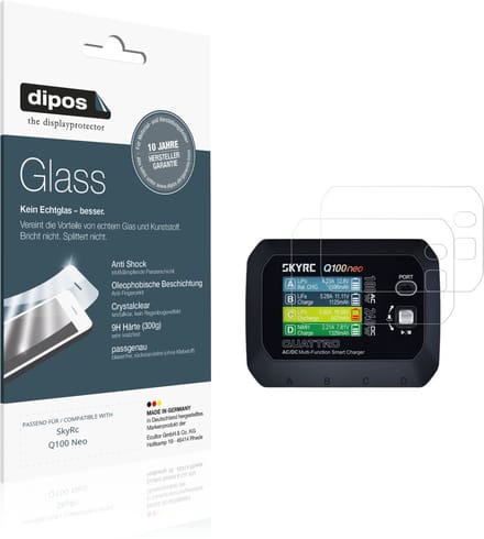dipos – 2x Pantserfolie geschikt voor SkyRc Q100 Neo | 9H Screenprotector