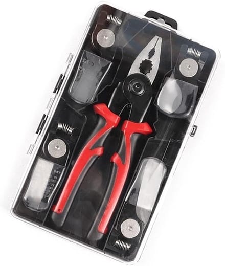 Tangenset - Multitool - Klusjes in huis - 5 verwisselbare koppen - 22-10 AWG - Zwart