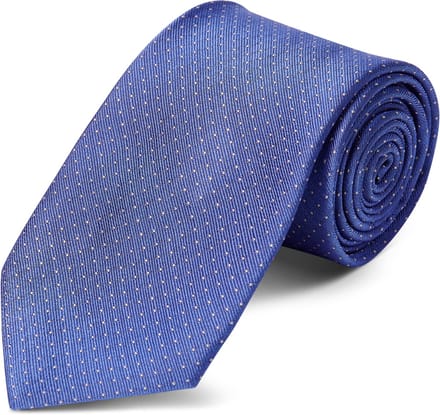 Pastelblauwe 8 cm Brede Zijden Stropdas met Polkadotmotief