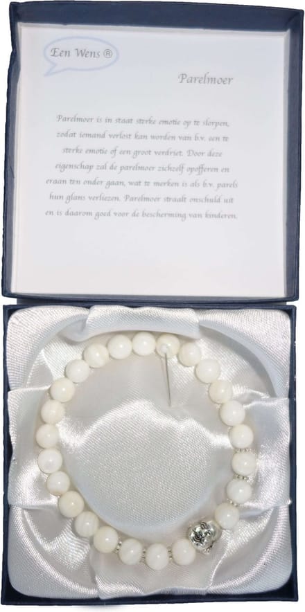 Halfedelstenen Armband in Geschenkdoos Parelmoer