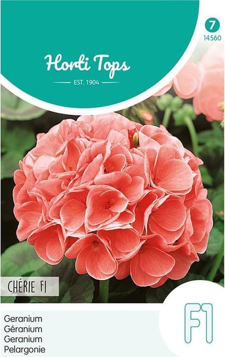 Hortitops - Geranium Bloemzaad - Cherie - Zalm/Rose