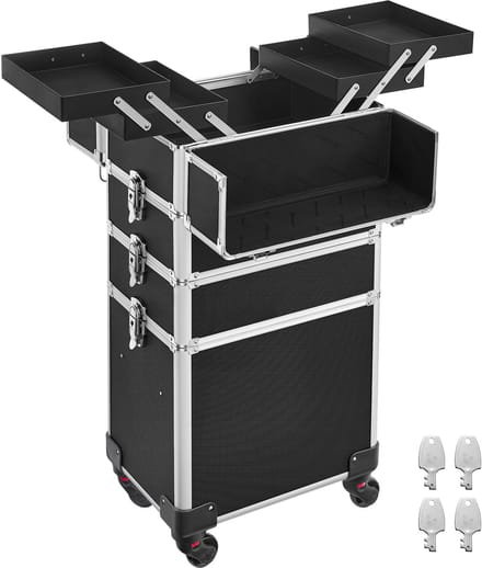 SONGMICS - Make Up Koffer - Afsluitbaar - 360° Draaibare Wielen