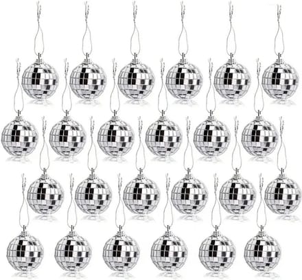 Livano Kerstballen - Kerstversiering - Plastic - Kerstballenset - Discoballen - 24 stuks