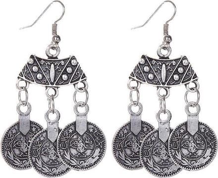 Fako Bijoux® - Oorbellen - Munt Trio - Zilverkleurig