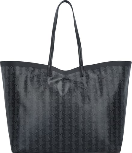 LACOSTE Shopper Schoudertas Zel Shopping Bag Monogram Noir Gris Zwart