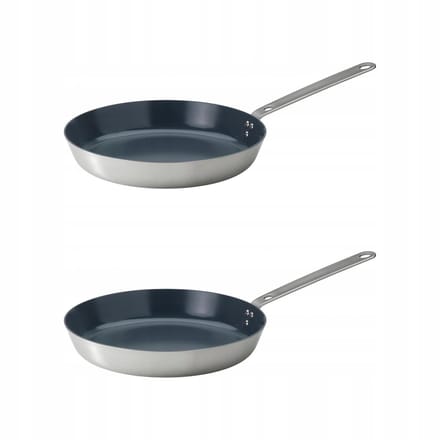 2x HEMKOMST Roestvrij Staal Koekenpan - 28 cm, Anti-aanbak