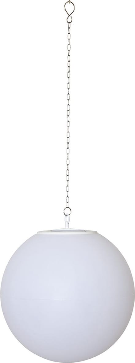 Star Trading solar decoratie Globy, hanglamp, wereldbol, wit, LED, warm wit, schemersensor, voor buiten, 30 cm