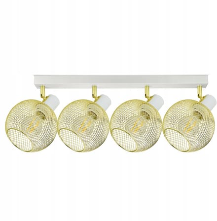 Gouden Plafondlamp Globe 4xE27 LED Verstelbaar - Stijlvol Woonkamerlicht