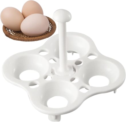 Eierrek in pot - Eierstomer kookstandaard - Efficiënt eieren koken - Ruimtebesparend ontwerp - 3 x 11 x 3 cm