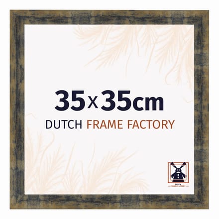 Fotolijst 35x35 cm - MDF - Blauw Goud Gemeleerd - Praag
