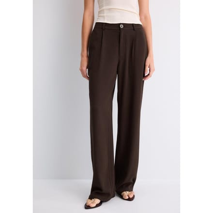 Stradivarius Rechte broek met linnenlook  Bruin 36