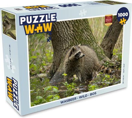 Puzzel Wasbeer - Wild - Bos - Legpuzzel - Puzzel 1000 stukjes volwassenen