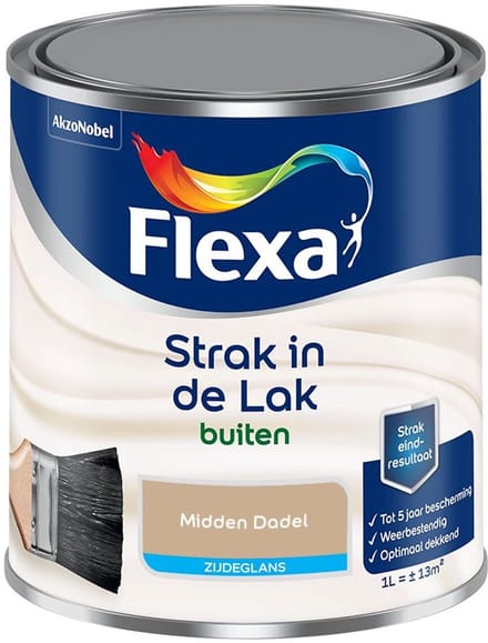 Flexa - Strak In De Lak Buitenlak Zijdeglans - Midden Dadel - Mengverf - 1 L