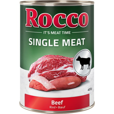 Dubbelpakket Rocco Single Meat 12 x 400 g Hondenvoer - Rund
