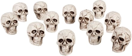 Boland Halloween Doodskoppen - 24x stuks - mini - 4 x 3 cm - schedels - halloween versiering