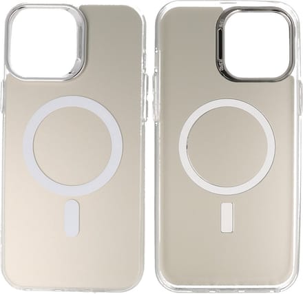 Magsafe Hoesje Geschikt voor iPhone 16 Pro Max - Magnetisch Smartphone Hoesje - Wit