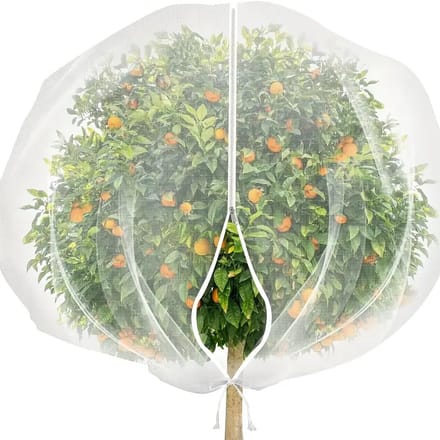 Groot fruitboomnet - Fruitboomnet met Ritssluiting en Trekkoord - 2.4x2.4 m - Insectennet & Vogelnet - Transparant