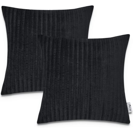 Kussensloop Chino zwart 45x45 cm, 2 stuks